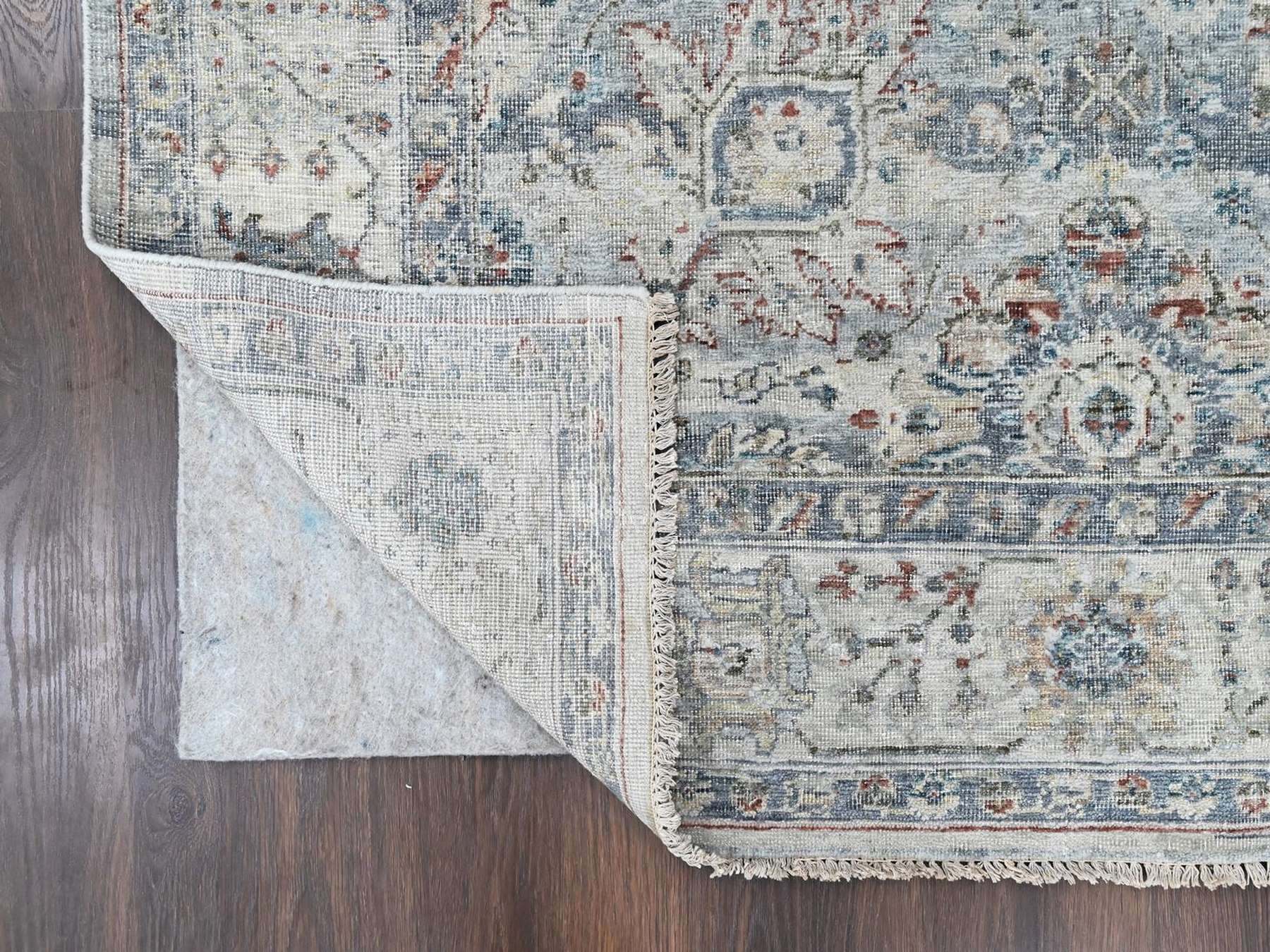Oushak hand-knotted wool rug in Gray & Ivory, 8' x 10'1" — SKU O010537 (view 4)