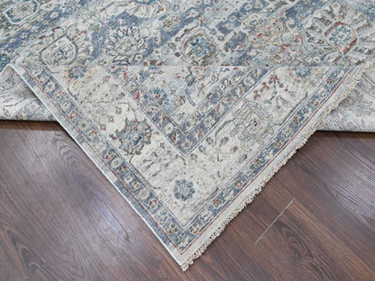 Oushak hand-knotted wool rug in Gray & Ivory, 8' x 10'1" — SKU O010537 (view 6)