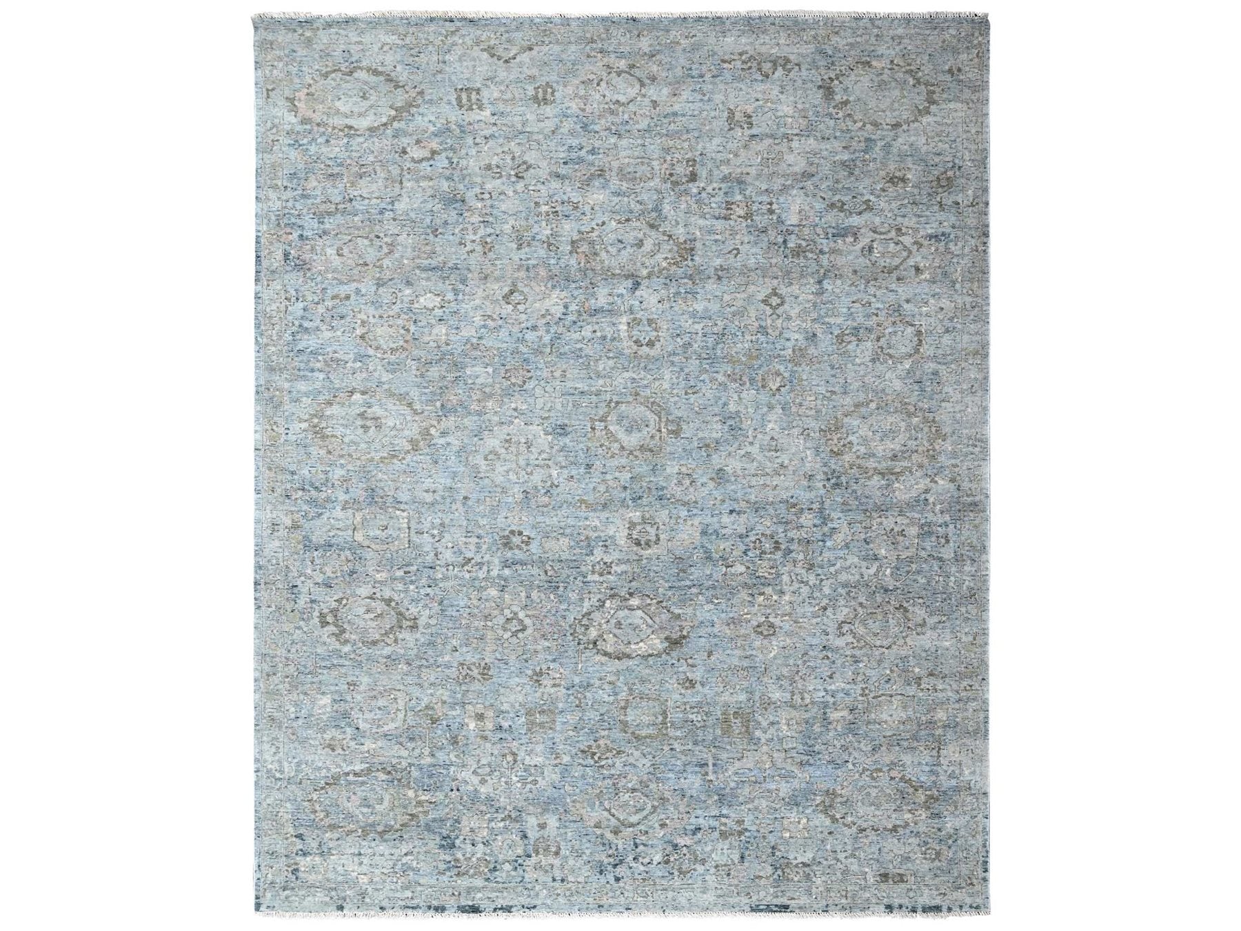 Oushak hand-knotted wool rug in Gray, 9' x 11'10" — SKU O010539