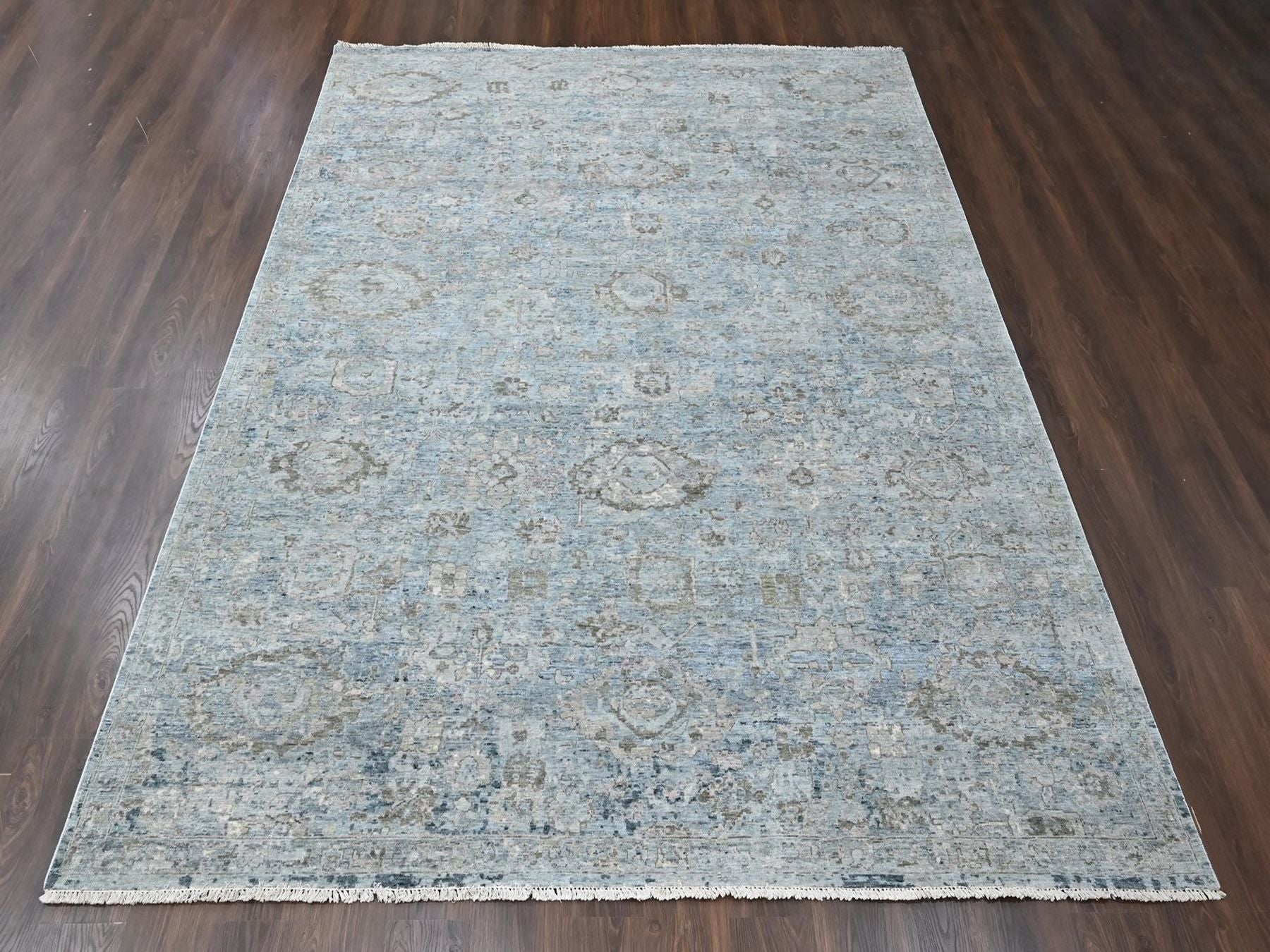 Oushak hand-knotted wool rug in Gray, 9' x 11'10" — SKU O010539 (view 2)