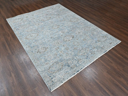 Grey 9'0" x 11'10" Oushak And Peshawar Hand knotted Wool Rug - Sku: O010539