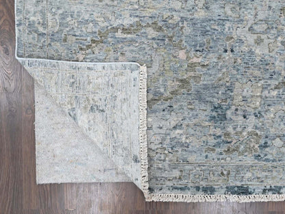 Grey 9'0" x 11'10" Oushak And Peshawar Hand knotted Wool Rug - Sku: O010539