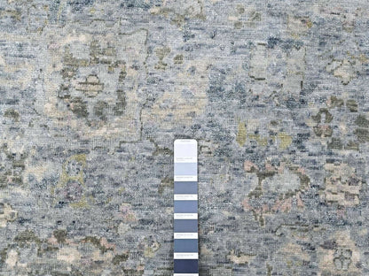 Grey 9'0" x 11'10" Oushak And Peshawar Hand knotted Wool Rug - Sku: O010539