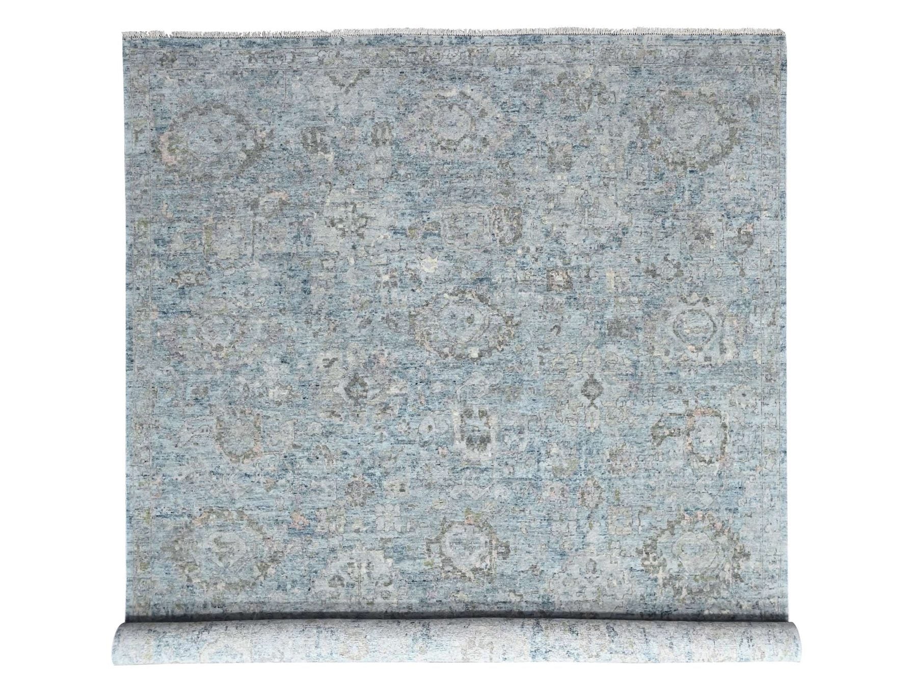 Grey 9'11" x 14'0" Oushak And Peshawar Hand knotted Wool Rug - Sku: O010540