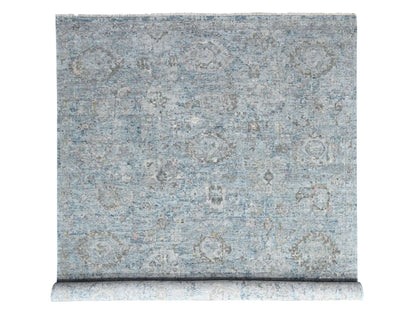Grey 9'11" x 14'0" Oushak And Peshawar Hand knotted Wool Rug - Sku: O010540