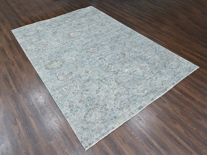 Grey 9'11" x 14'0" Oushak And Peshawar Hand knotted Wool Rug - Sku: O010540