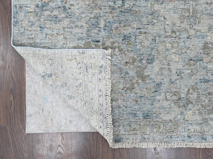 Grey 9'11" x 14'0" Oushak And Peshawar Hand knotted Wool Rug - Sku: O010540