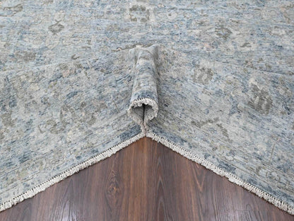 Grey 9'11" x 14'0" Oushak And Peshawar Hand knotted Wool Rug - Sku: O010540