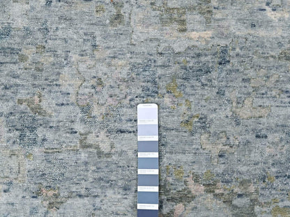 Grey 9'11" x 14'0" Oushak And Peshawar Hand knotted Wool Rug - Sku: O010540