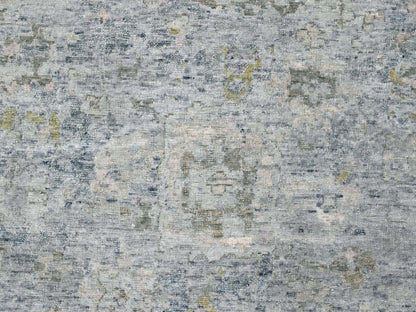 Grey 9'11" x 14'0" Oushak And Peshawar Hand knotted Wool Rug - Sku: O010540