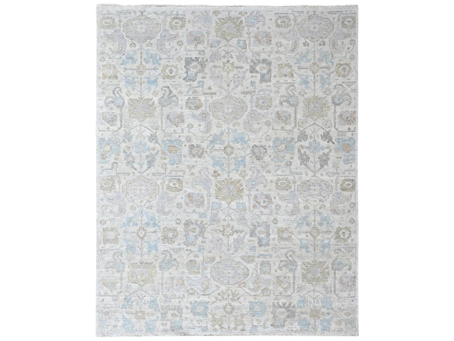 Oushak hand-knotted wool rug in Ivory, 8'9" x 11'10" — SKU O010541