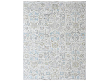 Oushak hand-knotted wool rug in Ivory, 8'9" x 11'10" — SKU O010541
