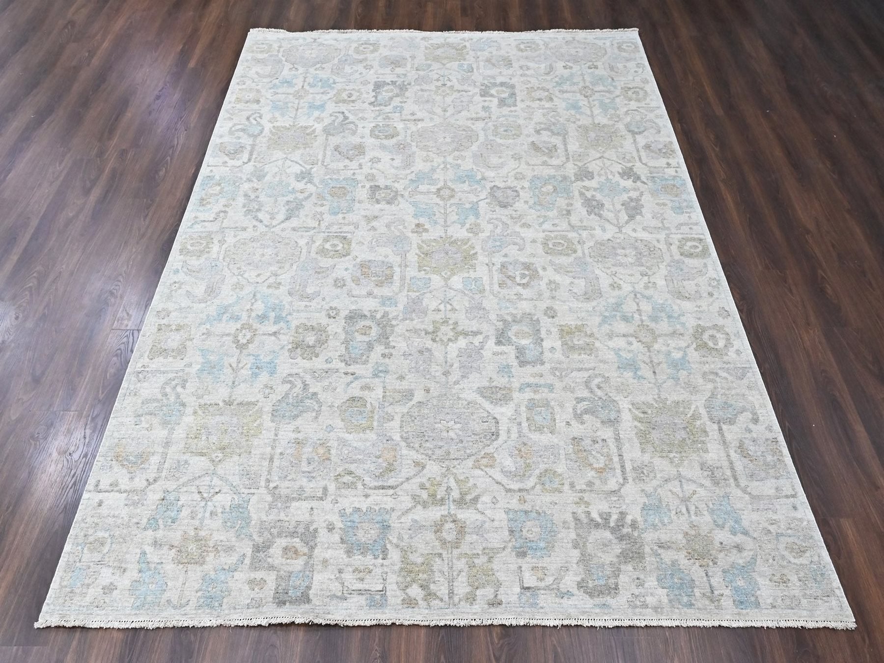 Oushak hand-knotted wool rug in Ivory, 8'9" x 11'10" — SKU O010541 (view 2)