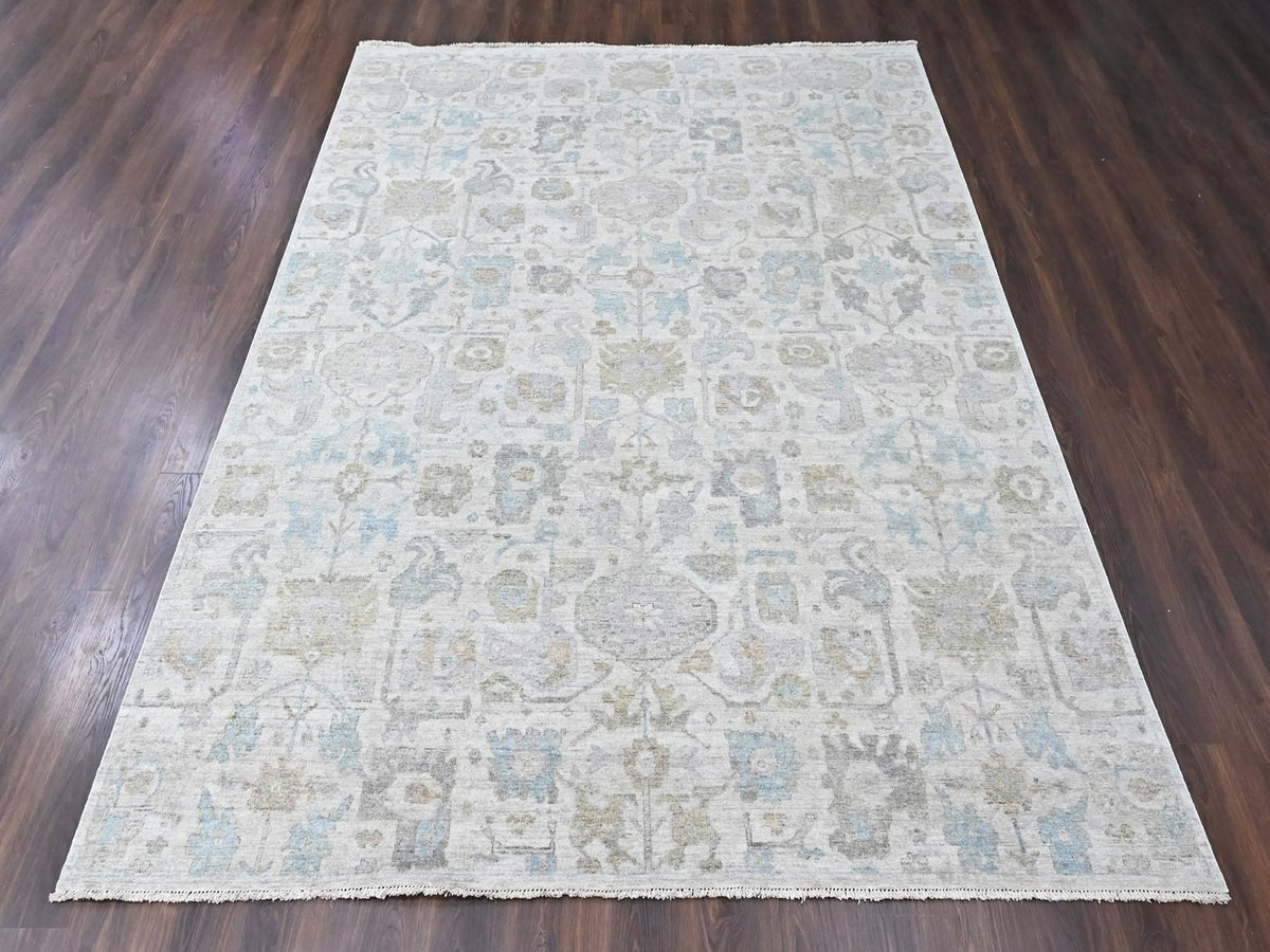 Oushak hand-knotted wool rug in Ivory, 8'9" x 11'10" — SKU O010541 (view 2)