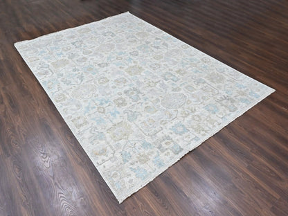 Oushak hand-knotted wool rug in Ivory, 8'9" x 11'10" — SKU O010541 (view 3)