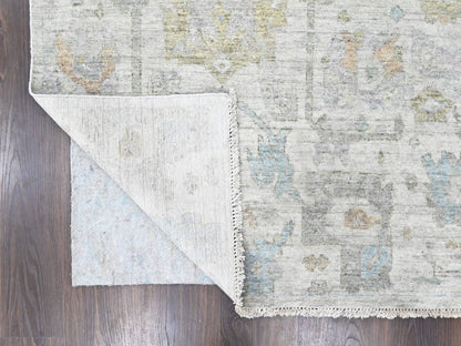 Oushak hand-knotted wool rug in Ivory, 8'9" x 11'10" — SKU O010541 (view 4)