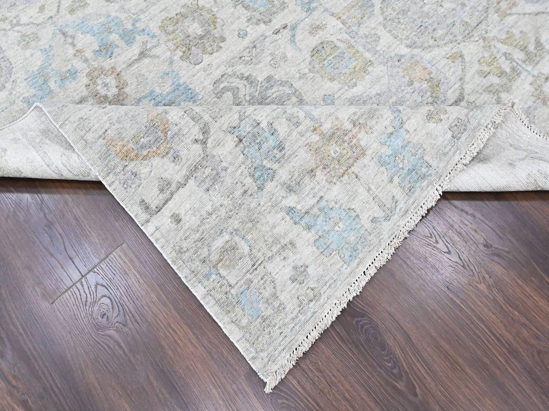 Oushak hand-knotted wool rug in Ivory, 8'9" x 11'10" — SKU O010541 (view 6)