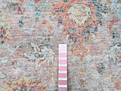 Mahal Oushak hand-knotted wool rug in Pink & Blue, 8'11" x 12'2" — SKU O010542 (view 7)