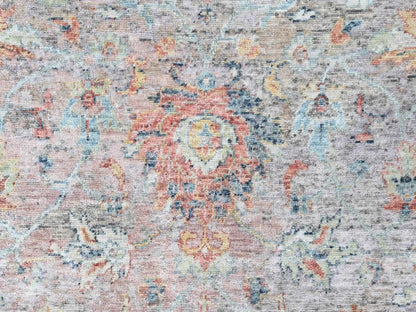 Mahal Oushak hand-knotted wool rug in Pink & Blue, 8'11" x 12'2" — SKU O010542 (view 8)