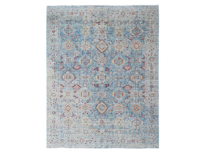 Blue 8'11" x 11'10" Tribal & Geometric Hand knotted Wool Rug - Sku: O010544