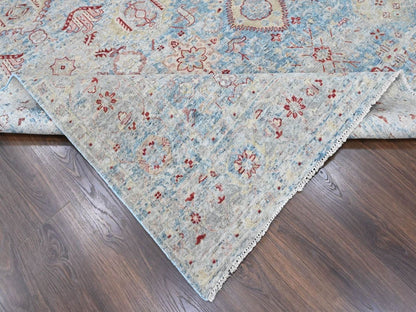 Blue 8'11" x 11'10" Tribal & Geometric Hand knotted Wool Rug - Sku: O010544
