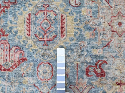 Blue 8'11" x 11'10" Tribal & Geometric Hand knotted Wool Rug - Sku: O010544