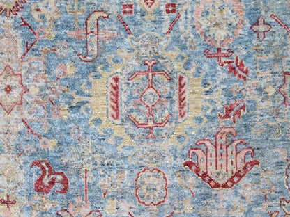 Blue 8'11" x 11'10" Tribal & Geometric Hand knotted Wool Rug - Sku: O010544
