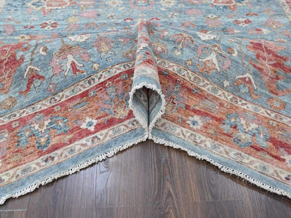 Blue 8'0" x 9'10" Heriz Hand knotted Wool Rug - Sku: O010546