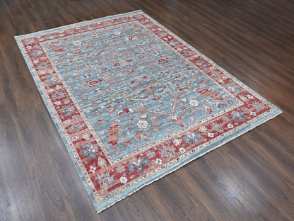 Blue 8'11" x 11'10" Heriz Hand knotted Wool Rug - Sku: O010547