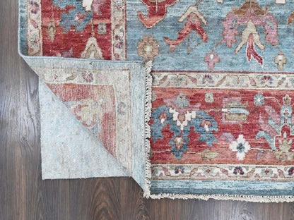 Blue 8'11" x 11'10" Heriz Hand knotted Wool Rug - Sku: O010547