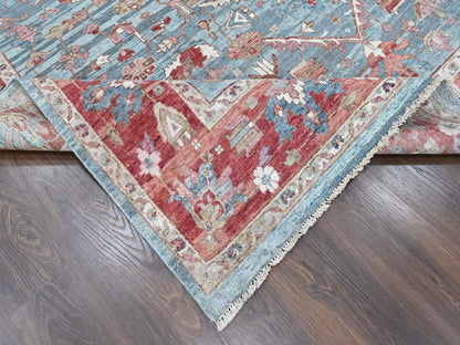 Heriz Heriz hand-knotted wool rug in Blue & Red, 8'11" x 11'10" — SKU O010547 (view 6)