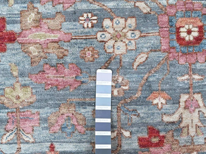 Blue 8'11" x 11'10" Heriz Hand knotted Wool Rug - Sku: O010547