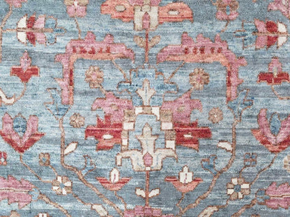 Blue 8'11" x 11'10" Heriz Hand knotted Wool Rug - Sku: O010547