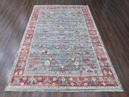 Blue 9'11" x 13'10" Heriz Hand knotted Wool Rug - Sku: O010548