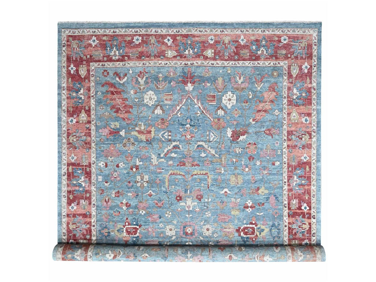 Heriz Heriz hand-knotted wool rug in Blue & Red, 12' x 15' — SKU O010549