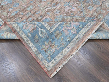 Brown 8'11" x 11'9" Heriz Hand knotted Wool Rug - Sku: O010550