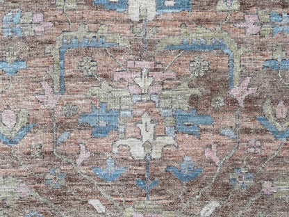 Brown 8'11" x 11'9" Heriz Hand knotted Wool Rug - Sku: O010550