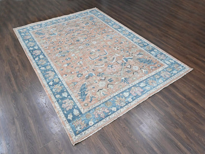 Heriz Heriz hand-knotted wool rug in Pink & Blue, 9'10" x 13'9" — SKU O010552 (view 3)