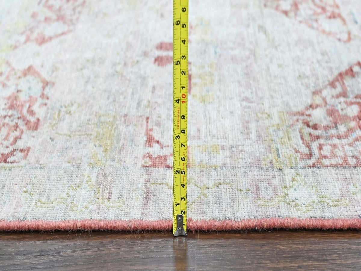 Mahal Oushak hand-knotted wool rug in Ivory, 2' x 2'11" — SKU O010554 (view 6)