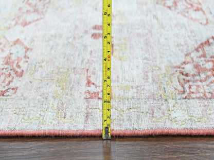 Mahal Oushak hand-knotted wool rug in Ivory, 2' x 2'11" — SKU O010554 (view 6)