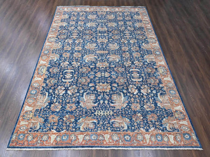 Blue 10'3" x 13'10" Oushak And Peshawar Hand knotted Wool Rug - Sku: O010557