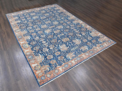 Blue 10'3" x 13'10" Oushak And Peshawar Hand knotted Wool Rug - Sku: O010557