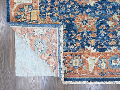 Blue 10'3" x 13'10" Oushak And Peshawar Hand knotted Wool Rug - Sku: O010557