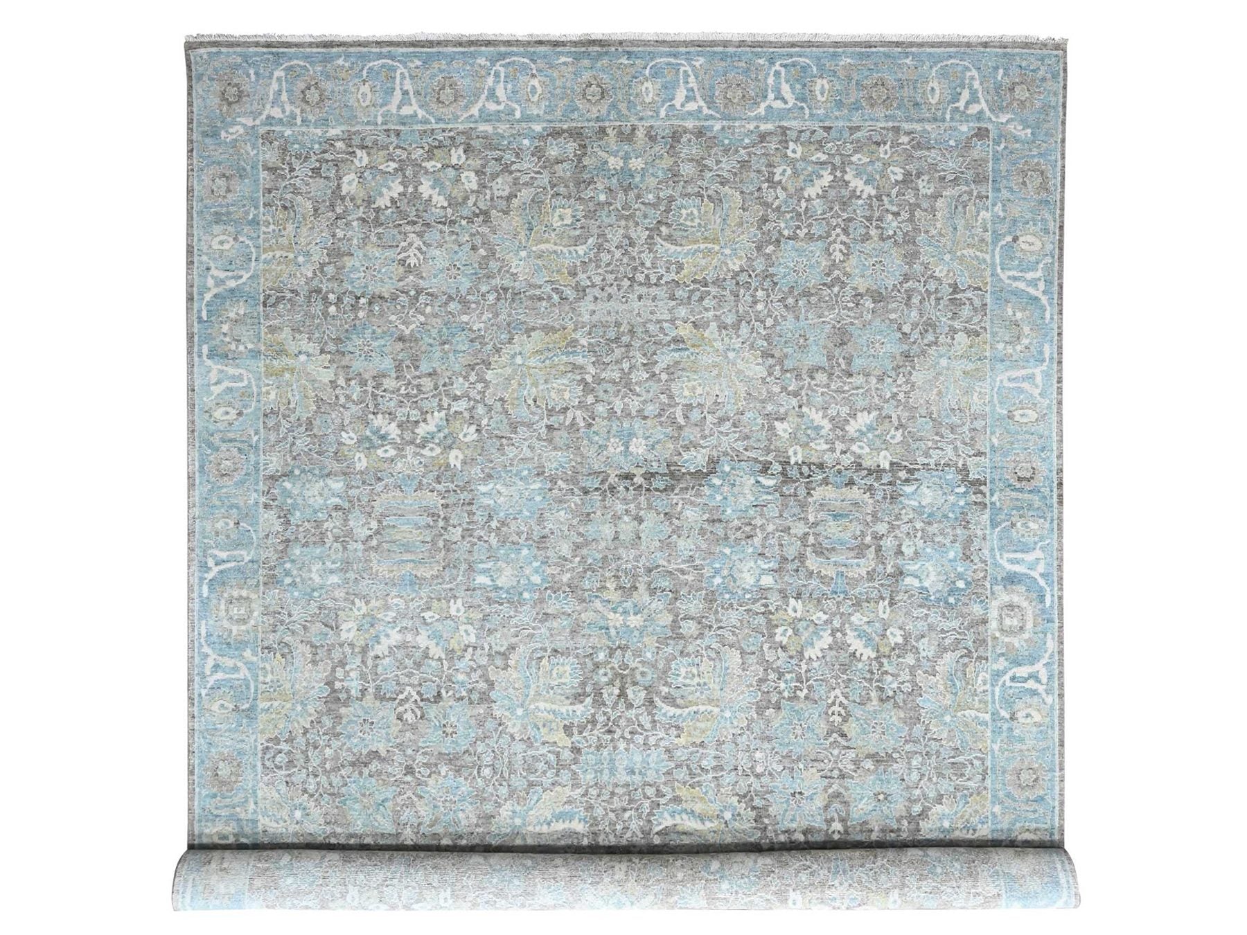 Brown 9'11" x 14'2" Oushak And Peshawar Hand knotted Wool Rug - Sku: O010558