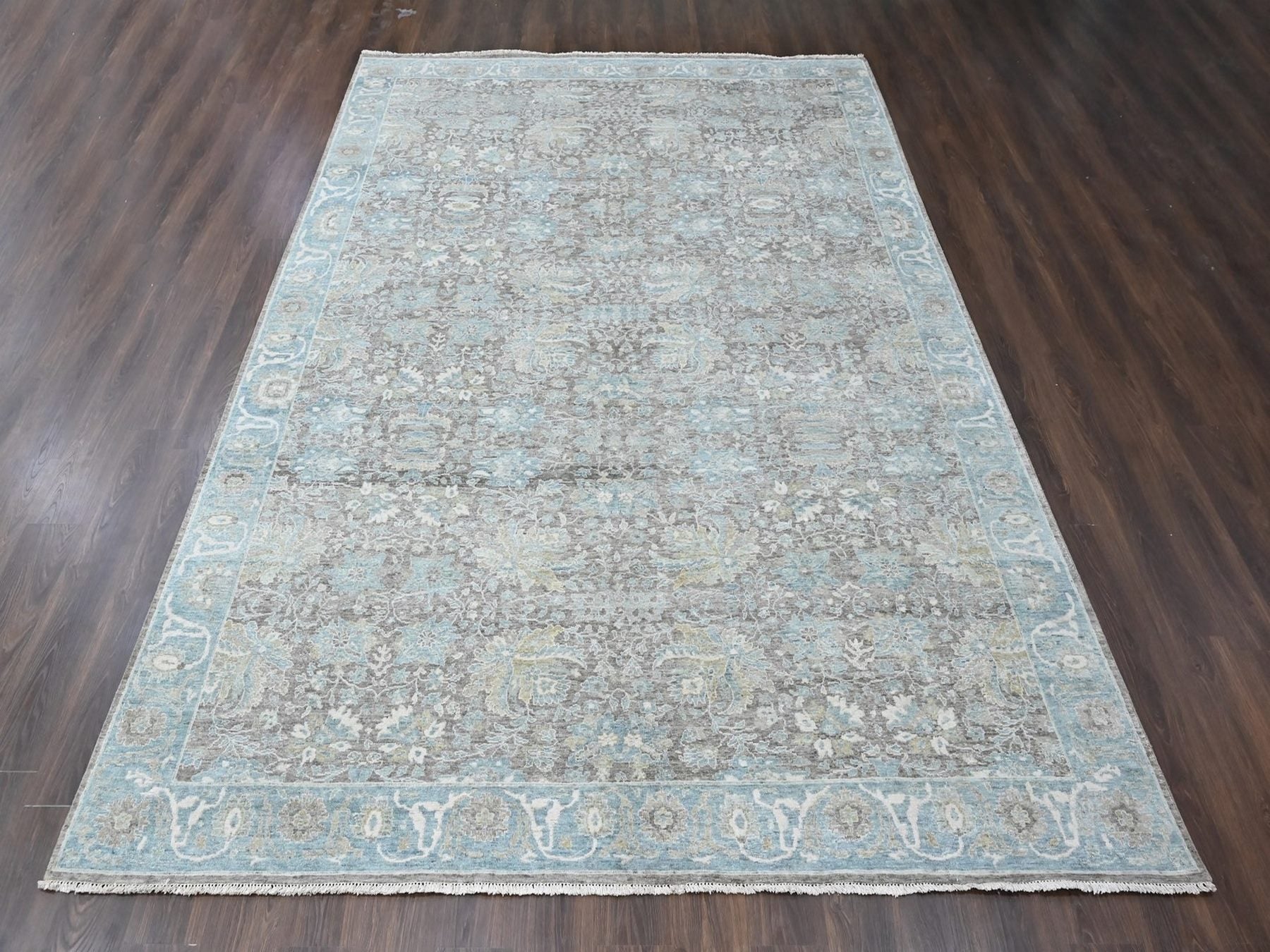 Brown 9'11" x 14'2" Oushak And Peshawar Hand knotted Wool Rug - Sku: O010558