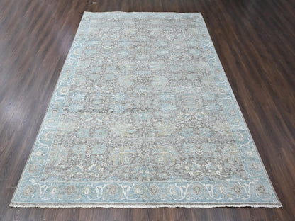 Brown 9'11" x 14'2" Oushak And Peshawar Hand knotted Wool Rug - Sku: O010558