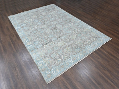 Brown 9'11" x 14'2" Oushak And Peshawar Hand knotted Wool Rug - Sku: O010558