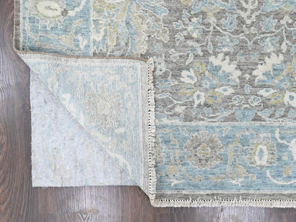 Brown 9'11" x 14'2" Oushak And Peshawar Hand knotted Wool Rug - Sku: O010558