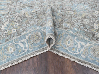 Brown 9'11" x 14'2" Oushak And Peshawar Hand knotted Wool Rug - Sku: O010558