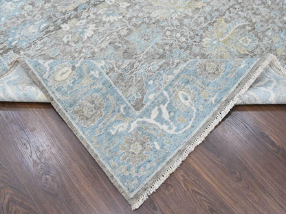 Brown 9'11" x 14'2" Oushak And Peshawar Hand knotted Wool Rug - Sku: O010558